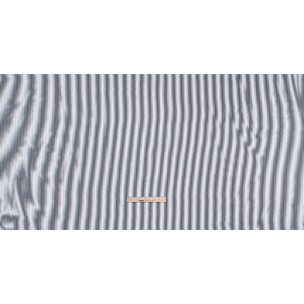 Cotton Twill Shirting - Gray and White Candy Stripes - Deadstock Cotton Twill Shirting - Gray and White Candy Stripes - Deadstock