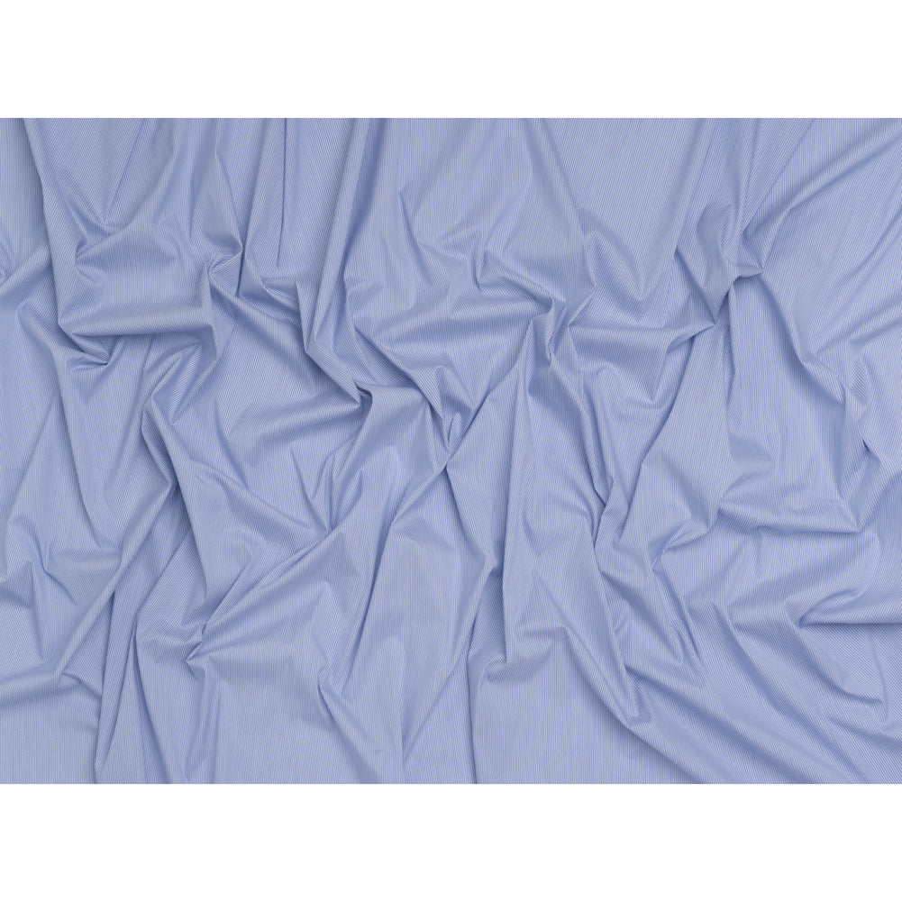 Cotton Shirting - Marine Blue and White Stripes - Deadstock Cotton Shirting - Marine Blue and White Stripes - Deadstock
