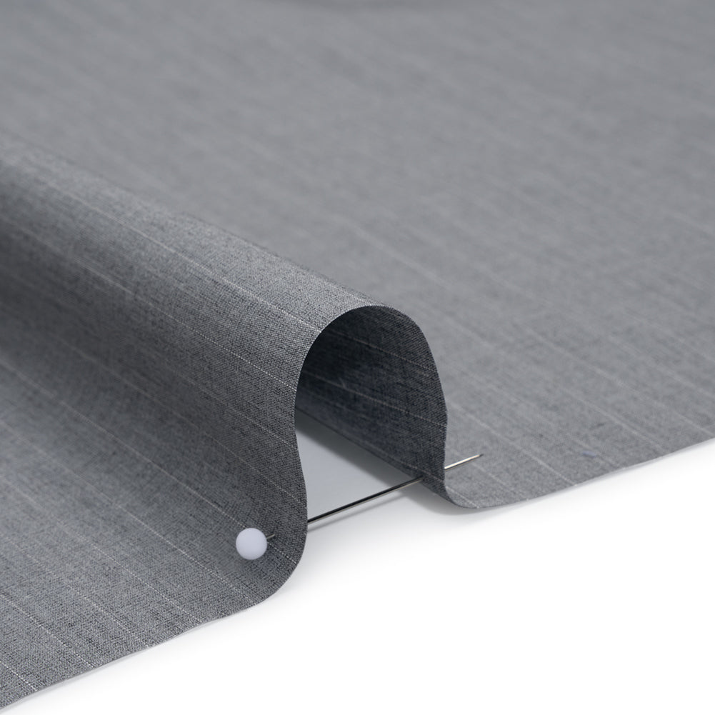 Cotton Shirting - Heathered Gray with Faint White Pinstripes - Deadstock Cotton Shirting - Heathered Gray with Faint White Pinstripes - Deadstock