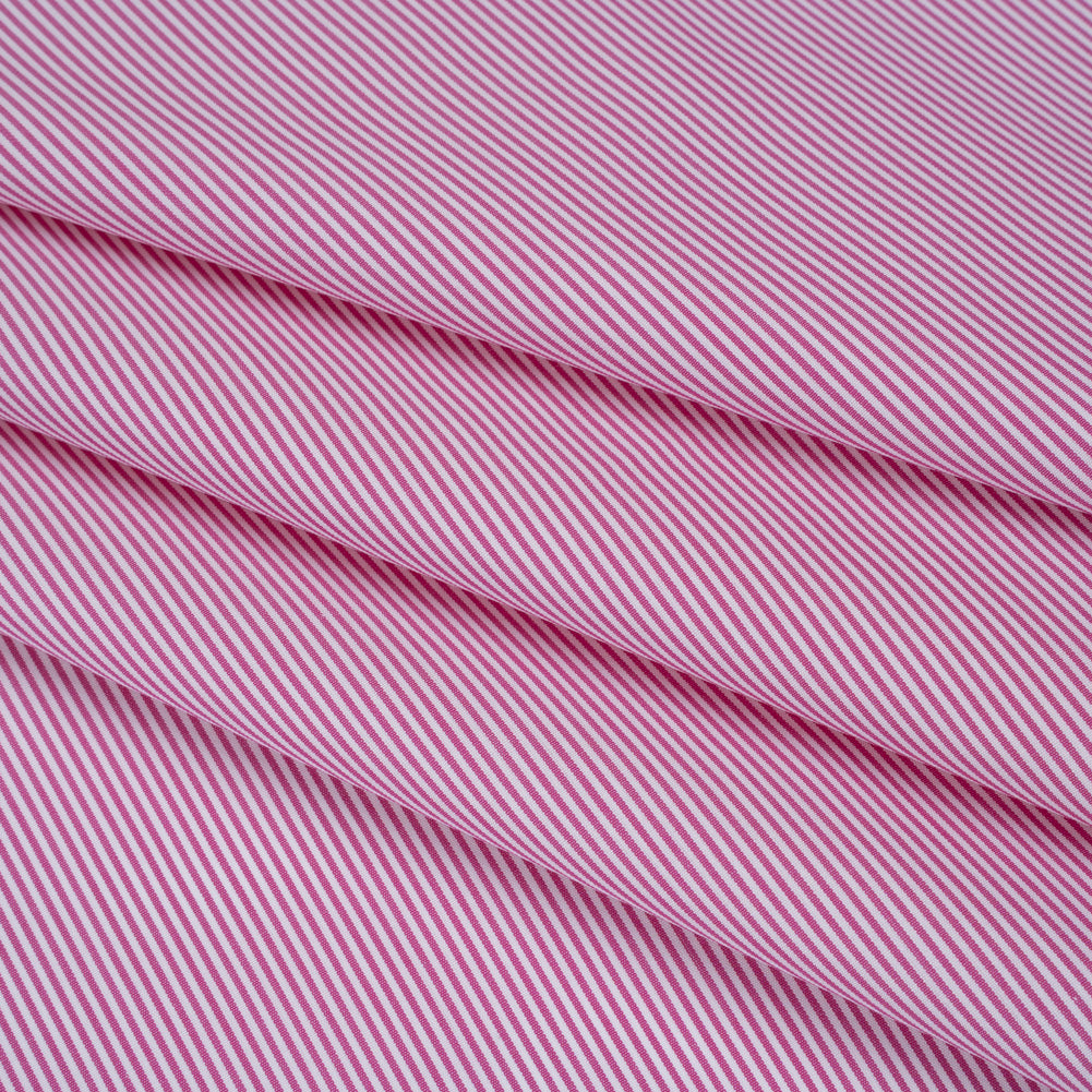 Cotton Poplin Made in England - Berry Pink and White Candy Stripes - Designer Deadstock Cotton Poplin Made in England - Berry Pink and White Candy Stripes - Designer Deadstock