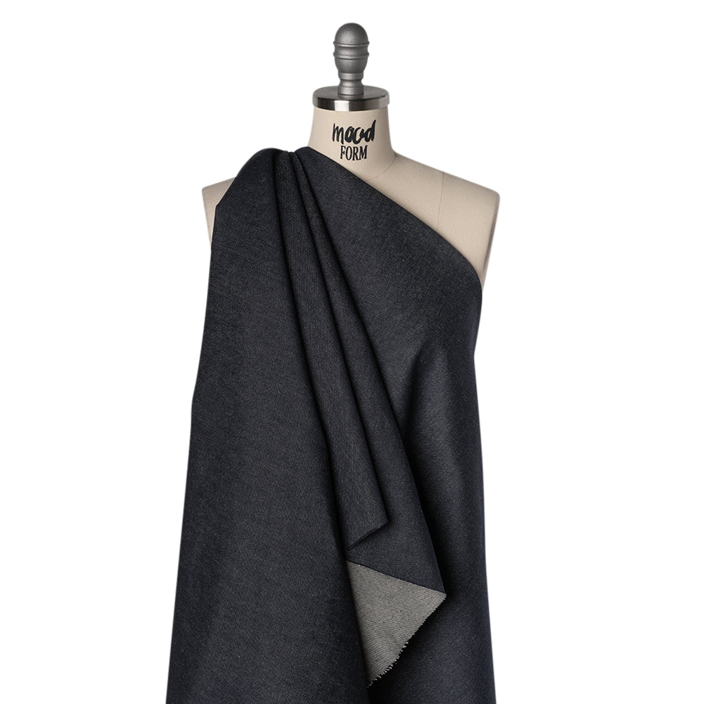 Slight Stretch Heavy Cotton Denim Twill - Dark Indigo - Deadstock Drape Slight Stretch Heavy Cotton Denim Twill - Dark Indigo - Deadstock Drape