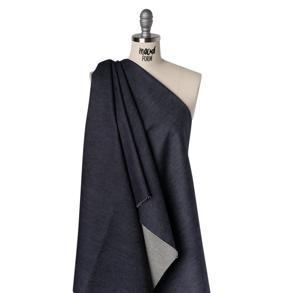 Medium Weight Cotton Denim Made in Italy - Blue - Deadstock Drape Medium Weight Cotton Denim Made in Italy - Blue - Deadstock Drape