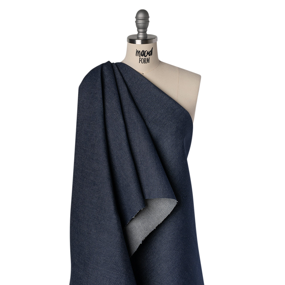 Structured Heavy Cotton Denim - Blue - Deadstock Drape Structured Heavy Cotton Denim - Blue - Deadstock Drape