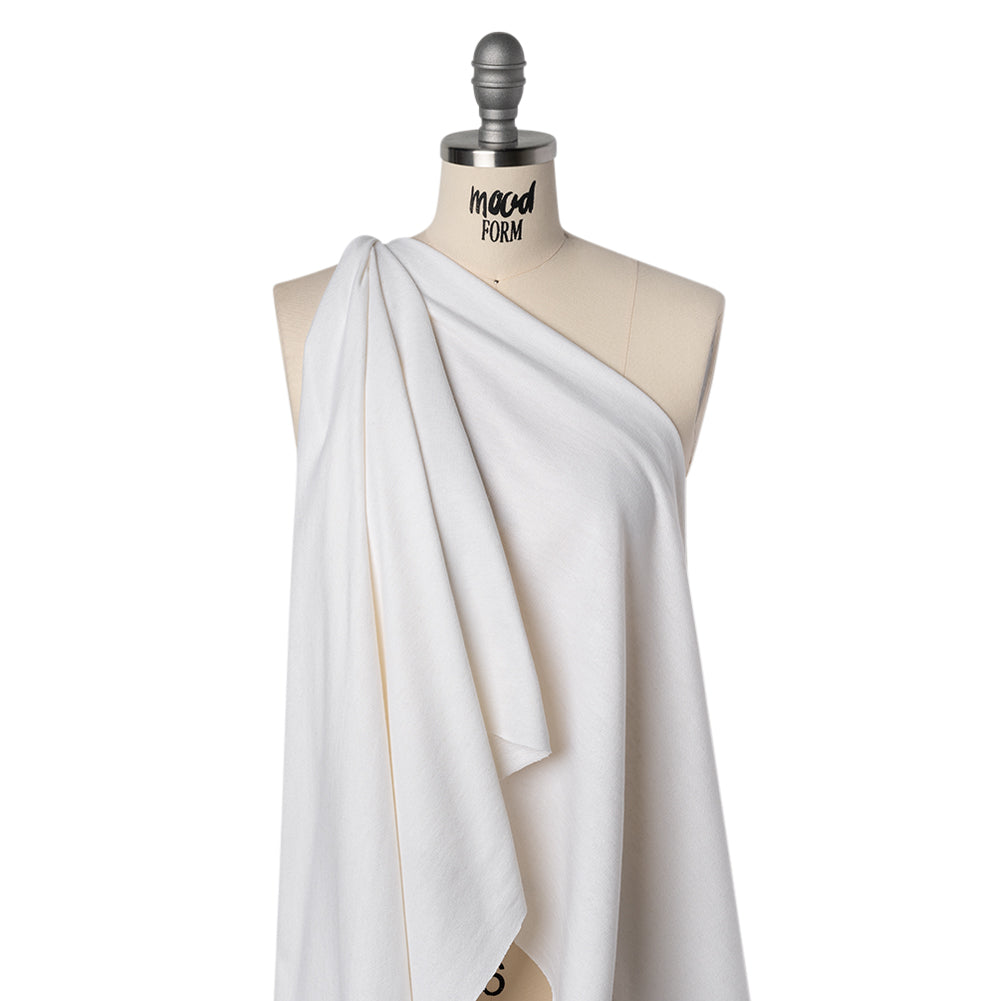 Cotton and Rayon French Terry - Cream - Deadstock Cotton and Rayon French Terry - Cream - Deadstock
