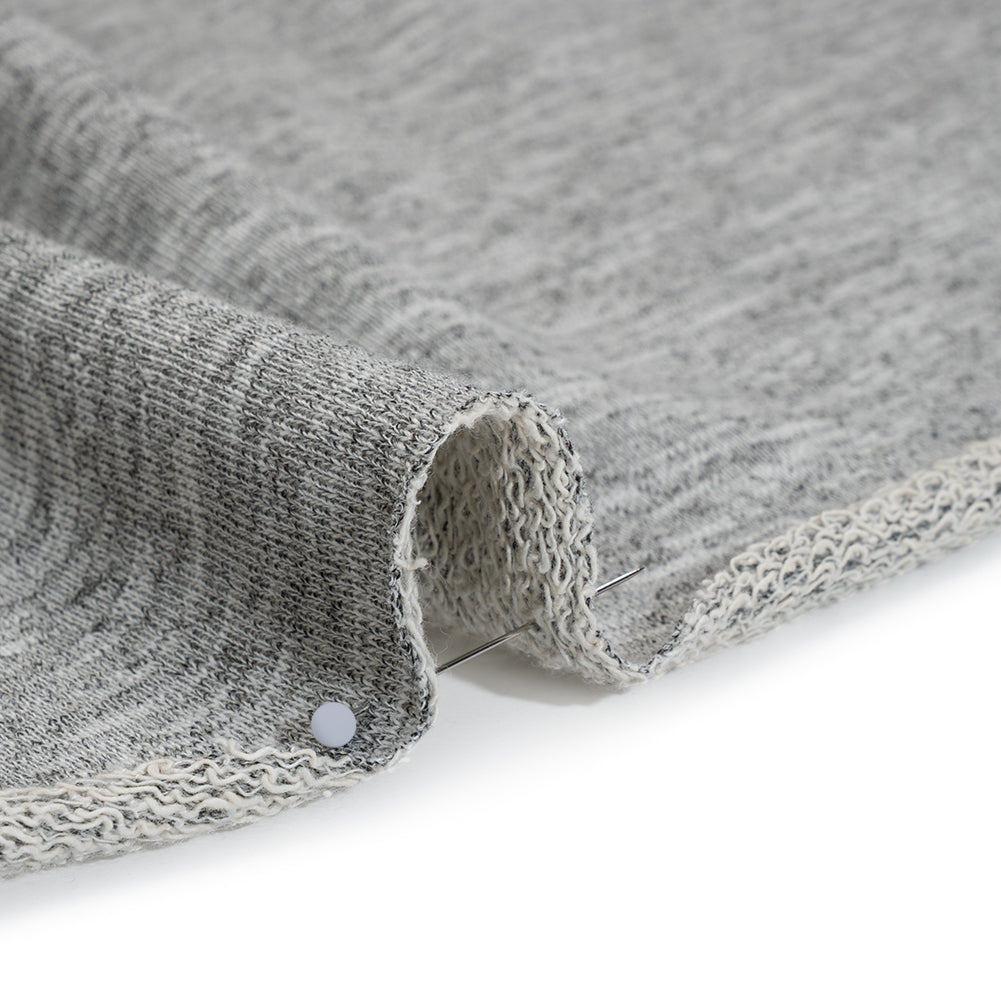 Cotton and Polyester French Terry - Heathered Gray - Deadstock Cotton and Polyester French Terry - Heathered Gray - Deadstock
