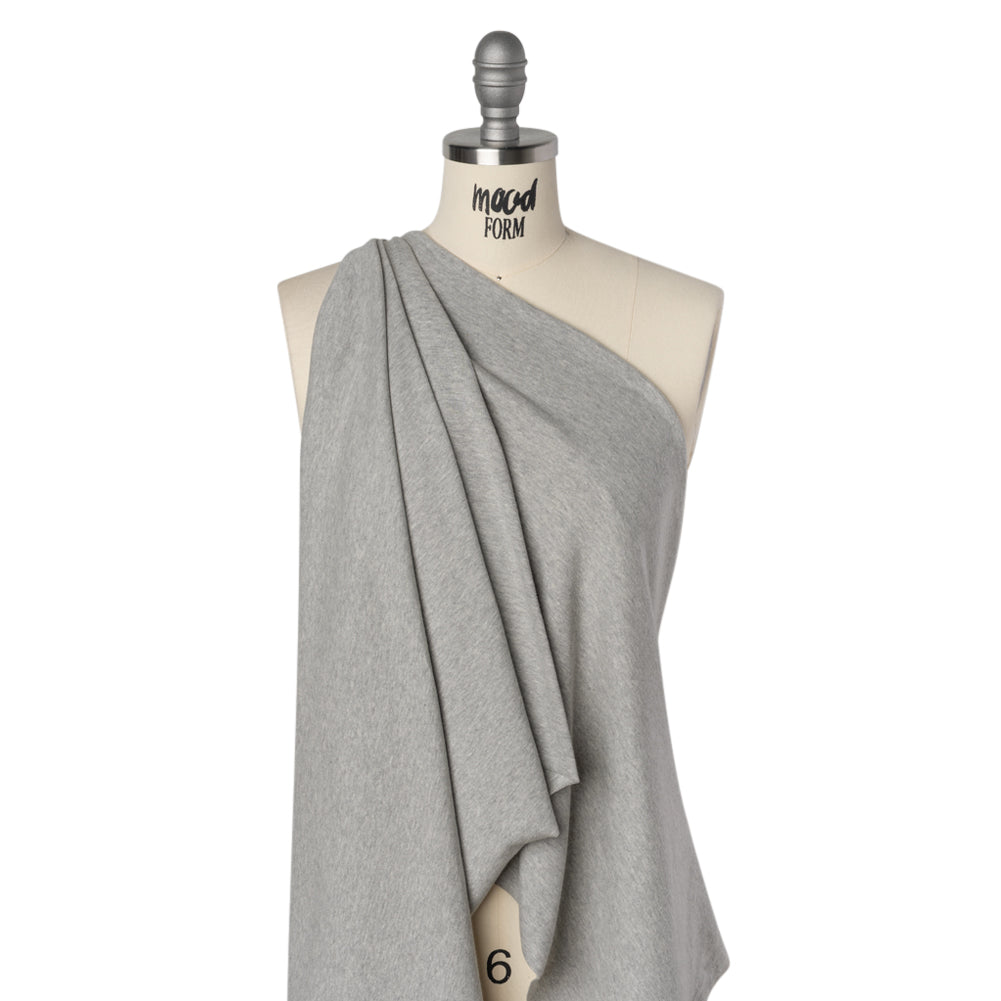 Rayon and Polyester 1x1 Rib Knit - Heathered Gray - Deadstock Rayon and Polyester 1x1 Rib Knit - Heathered Gray - Deadstock
