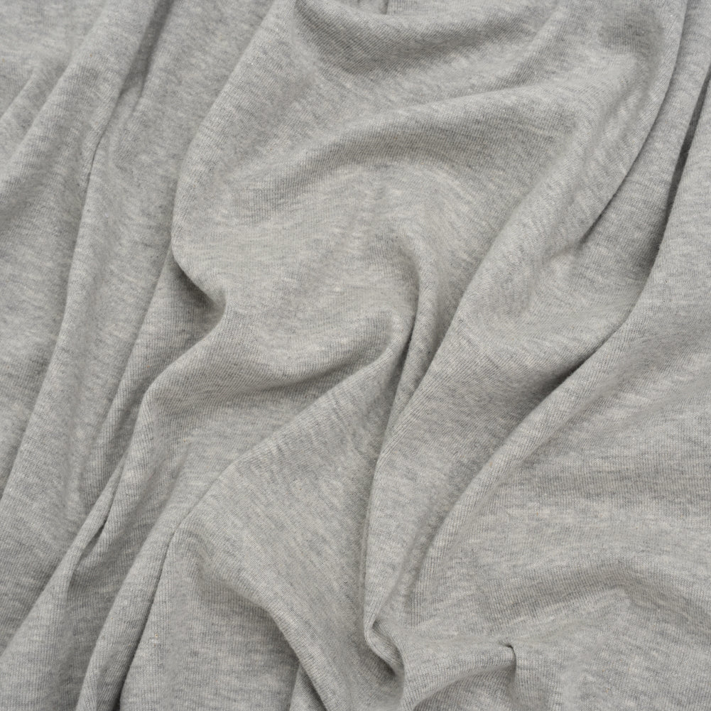 Rayon and Polyester 1x1 Rib Knit - Heathered Gray - Deadstock Rayon and Polyester 1x1 Rib Knit - Heathered Gray - Deadstock
