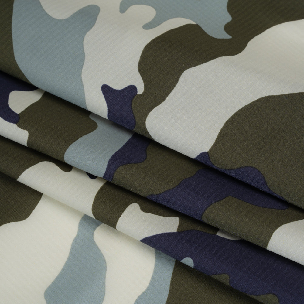 Lightweight Nylon Ripstop - Olive, Navy and Greige Camouflage - Deadstock Lightweight Nylon Ripstop - Olive, Navy and Greige Camouflage - Deadstock