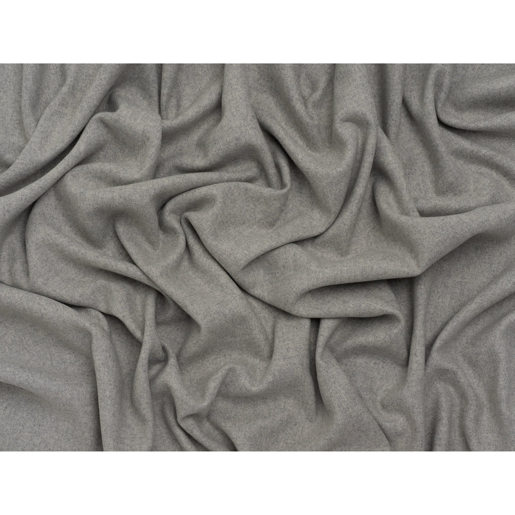 Recycled Brushed Wool Blend Twill Coating - Heathered Steel Gray - Made in Italy - Maeve Collection - Full Recycled Brushed Wool Blend Twill Coating - Heathered Steel Gray - Made in Italy - Maeve Collection - Full