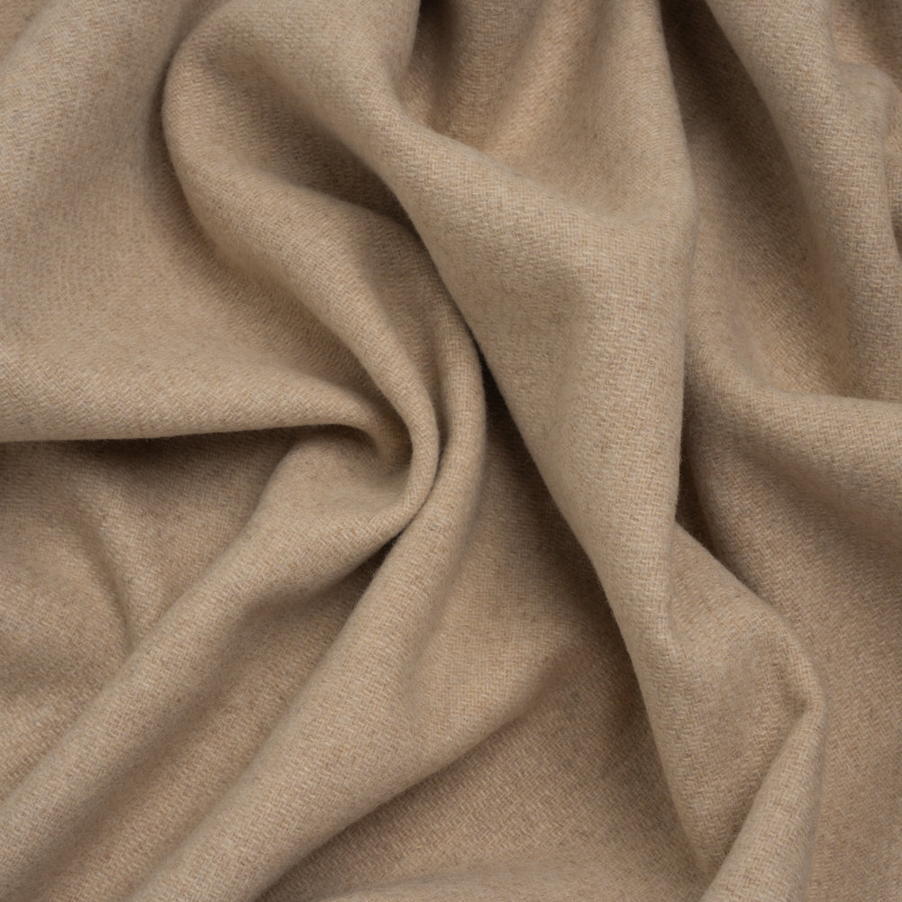 Recycled Brushed Wool Blend Twill Coating - Pasta Beige - Made in Italy - Maeve Collection Recycled Brushed Wool Blend Twill Coating - Pasta Beige - Made in Italy - Maeve Collection