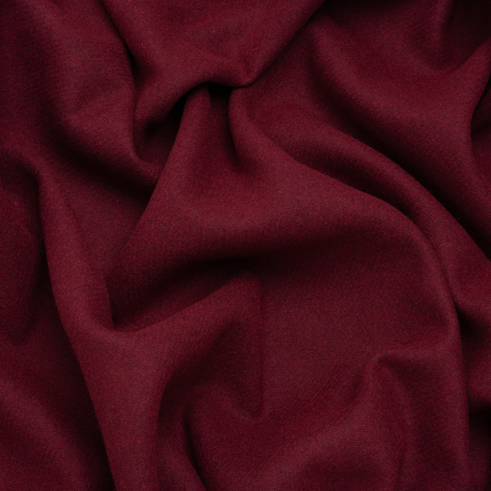 Recycled Brushed Wool Blend Twill Coating - Wine Red - Made in Italy - Maeve Collection Recycled Brushed Wool Blend Twill Coating - Wine Red - Made in Italy - Maeve Collection