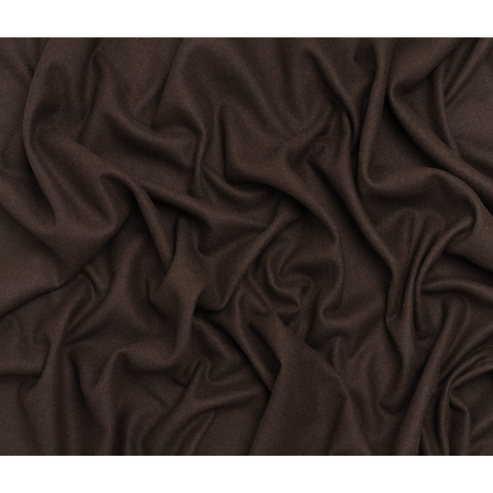 Recycled Brushed Wool Blend Twill Coating - Dark Brown - Made in Italy - Maeve Collection - Full Recycled Brushed Wool Blend Twill Coating - Dark Brown - Made in Italy - Maeve Collection - Full