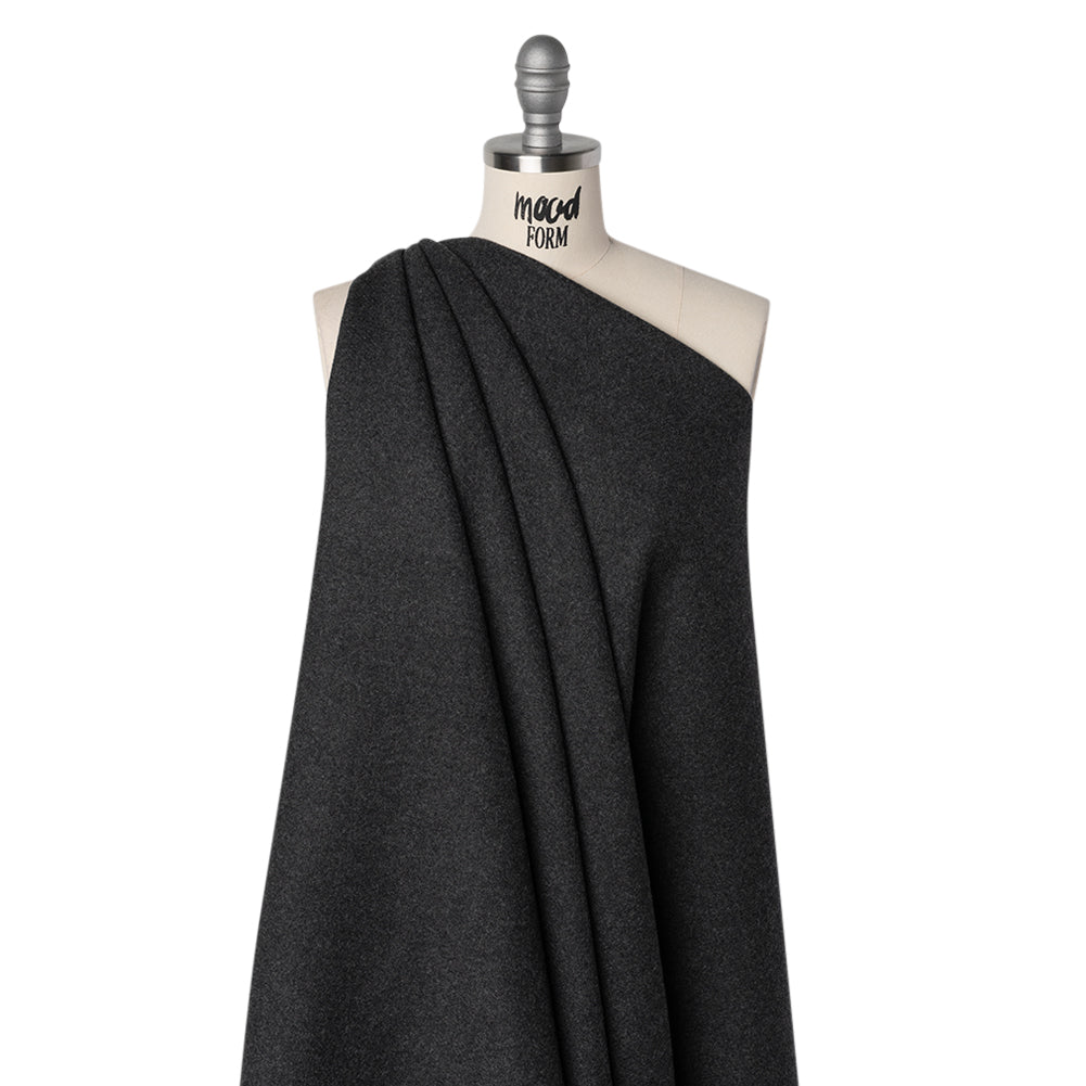 Recycled Brushed Wool Blend Twill Coating - Smoke Gray - Made in Italy - Maeve Collection Drape Recycled Brushed Wool Blend Twill Coating - Smoke Gray - Made in Italy - Maeve Collection Drape