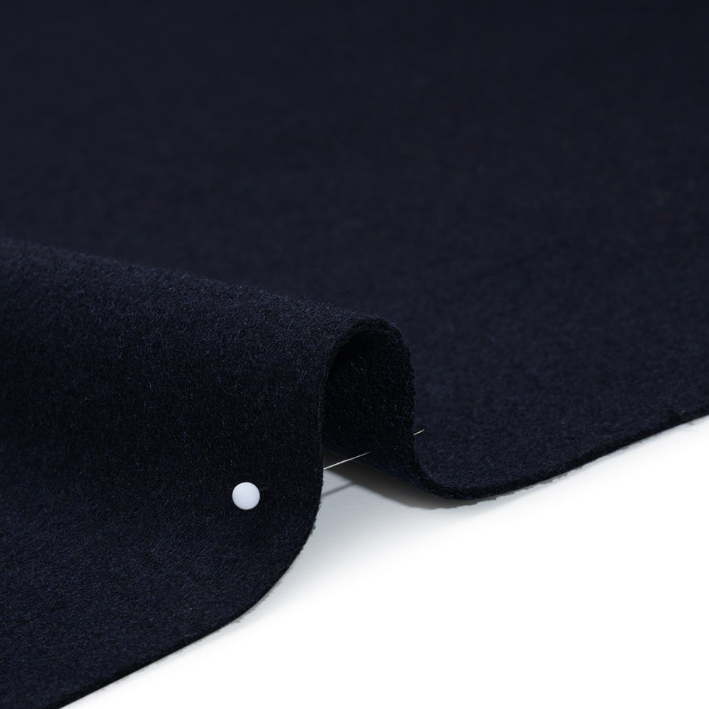Recycled Brushed Wool Blend Twill Coating - Midnight Blue - Made in Italy - Maeve Collection Detail Recycled Brushed Wool Blend Twill Coating - Midnight Blue - Made in Italy - Maeve Collection Detail