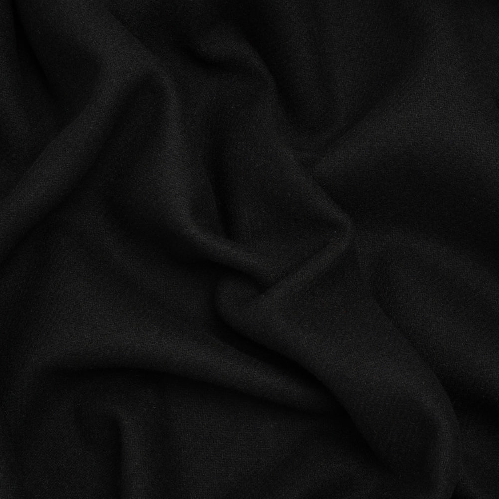 Recycled Brushed Wool Blend Twill Coating - Black - Made in Italy - Maeve Collection Recycled Brushed Wool Blend Twill Coating - Black - Made in Italy - Maeve Collection