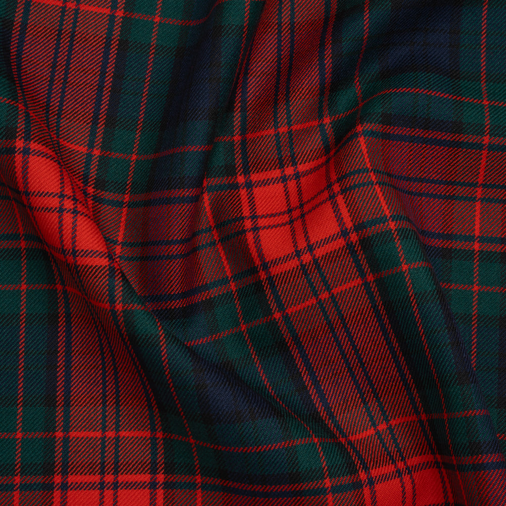 Virgin Wool Twill Made in Italy - Red, Green and Blue Plaid Virgin Wool Twill Made in Italy - Red, Green and Blue Plaid