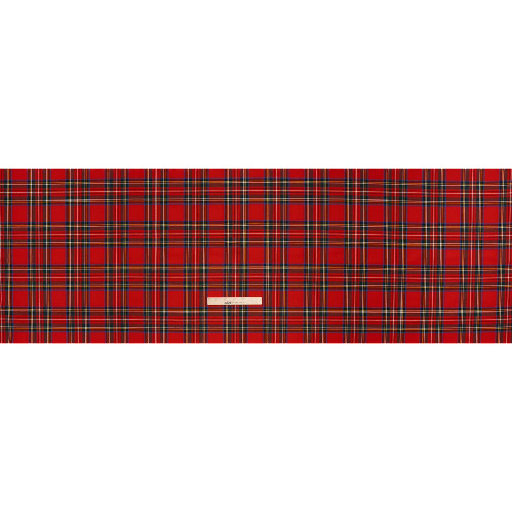 Virgin Wool Twill Made in Italy - Red, Blue and Green Classic Holiday Plaid Virgin Wool Twill Made in Italy - Red, Blue and Green Classic Holiday Plaid