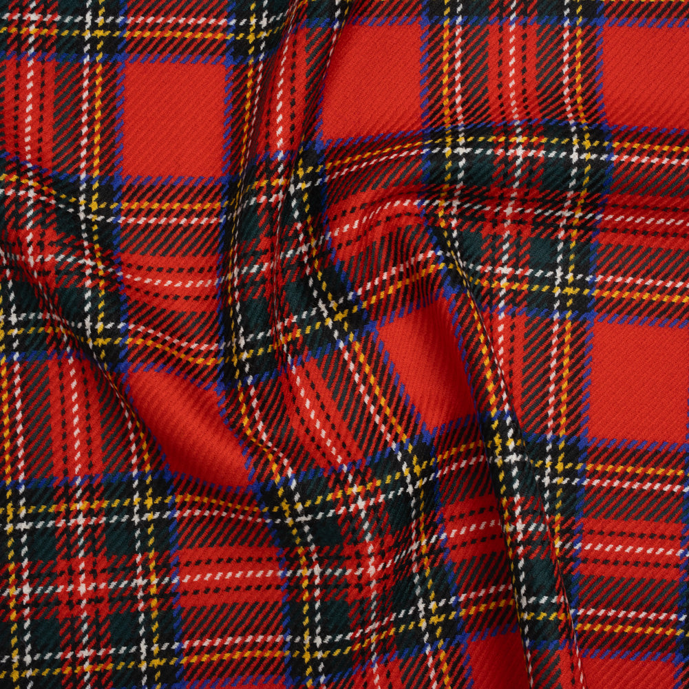 Heavy Virgin Wool Twill Made in Italy - Red, Blue and Green Plaid Heavy Virgin Wool Twill Made in Italy - Red, Blue and Green Plaid