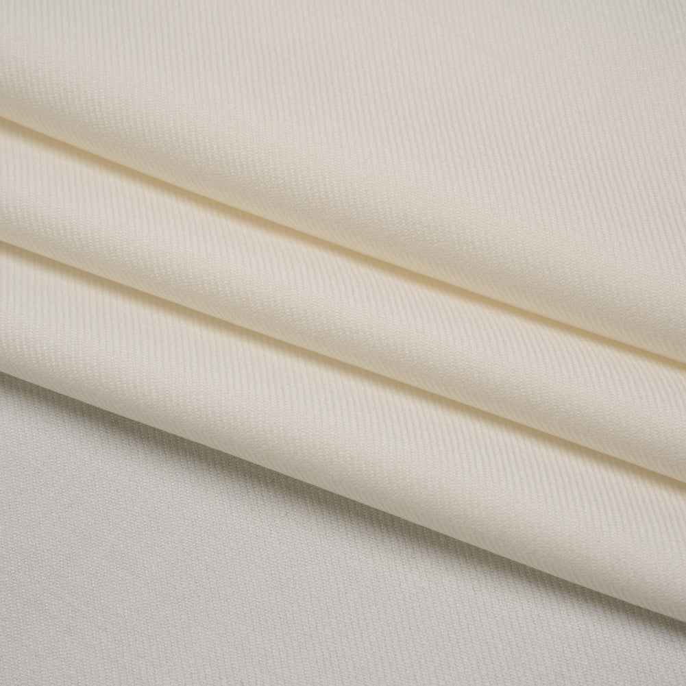 Virgin Merino Wool Twill Suiting Made in Italy - White Virgin Merino Wool Twill Suiting Made in Italy - White