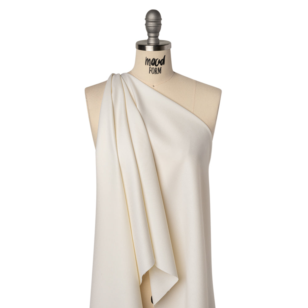 Virgin Merino Wool Twill Suiting Made in Italy - White Virgin Merino Wool Twill Suiting Made in Italy - White