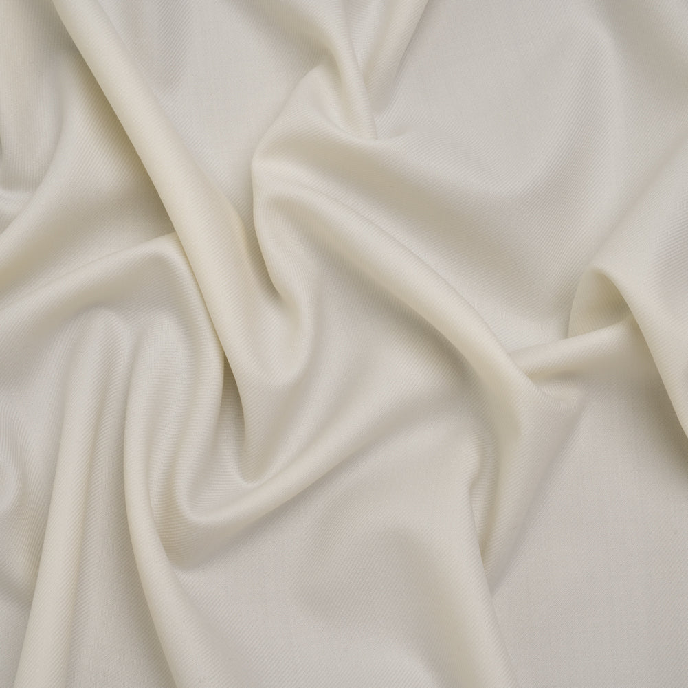 Virgin Merino Wool Twill Suiting Made in Italy - White Virgin Merino Wool Twill Suiting Made in Italy - White
