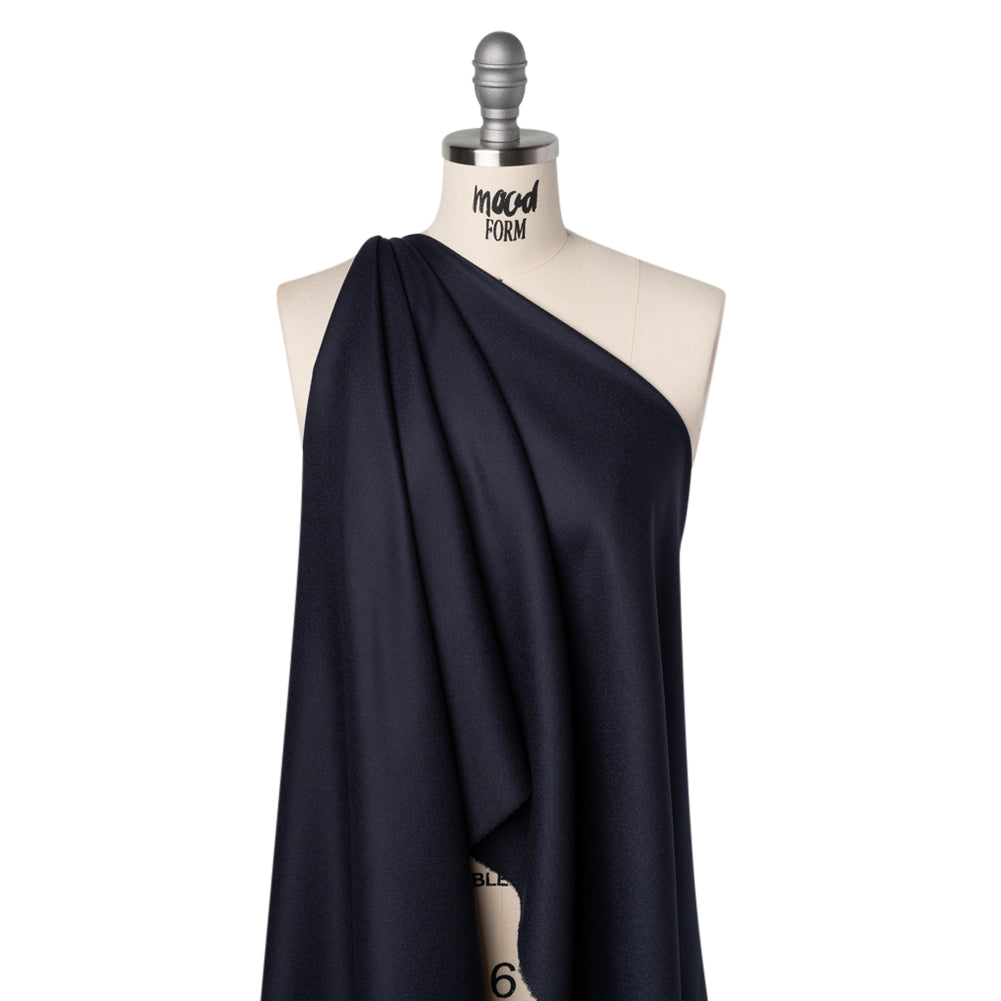 Virgin Merino Wool Twill Suiting Made in Italy - Navy Drape Virgin Merino Wool Twill Suiting Made in Italy - Navy Drape