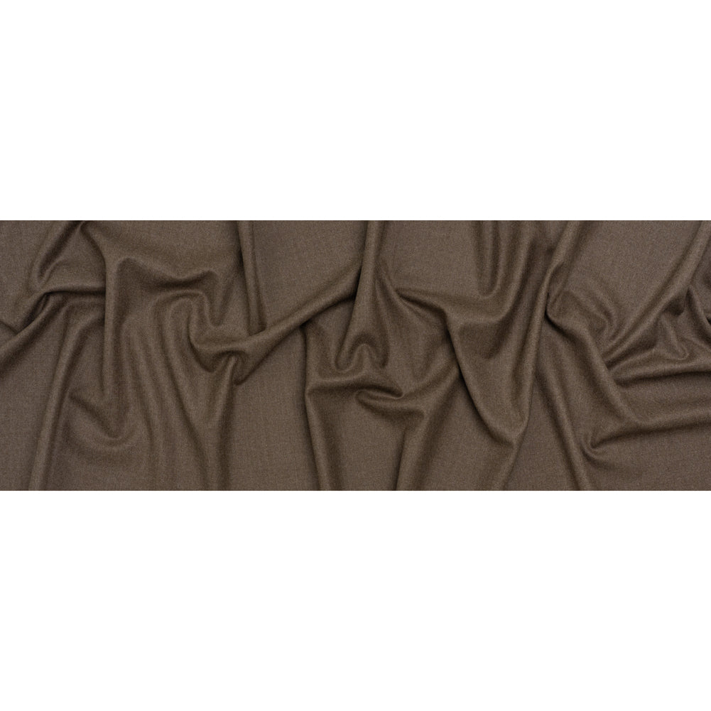 Brushed Virgin Wool Twill Made in Italy - Heathered Light Brown Full Brushed Virgin Wool Twill Made in Italy - Heathered Light Brown Full