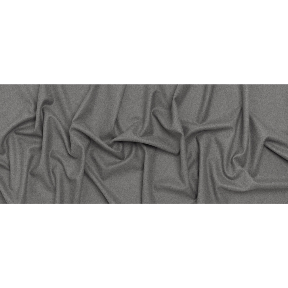 Brushed Virgin Wool Twill Made in Italy - Heathered Light Gray Brushed Virgin Wool Twill Made in Italy - Heathered Light Gray