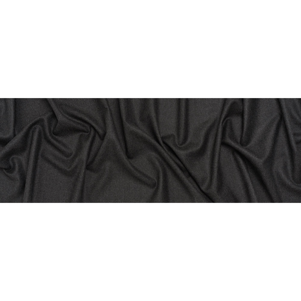 Brushed Virgin Wool Twill Made in Italy - Heathered Dark Gray Brushed Virgin Wool Twill Made in Italy - Heathered Dark Gray