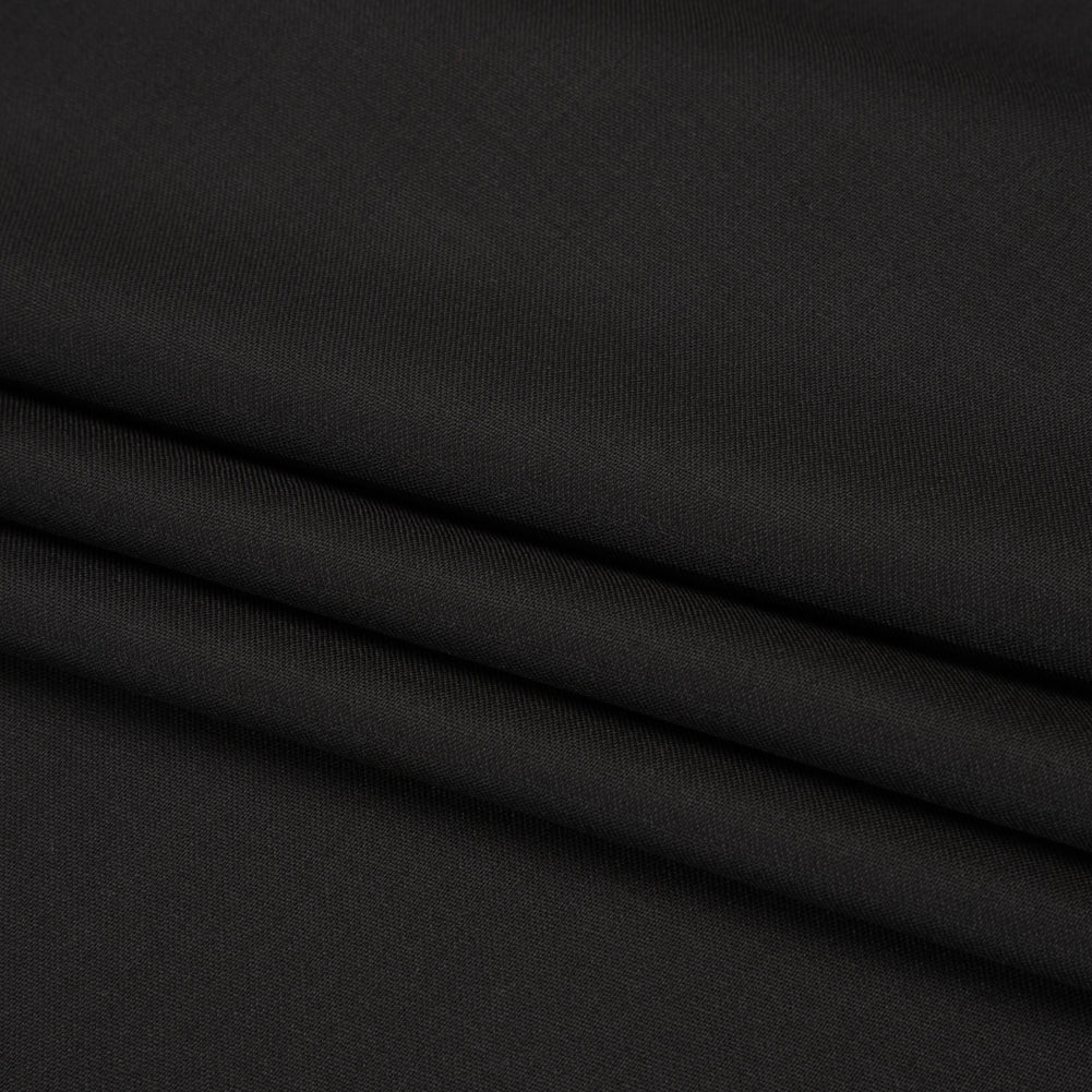 Super 120 Virgin Wool Suiting Made in Italy - Black Folded Super 120 Virgin Wool Suiting Made in Italy - Black Folded