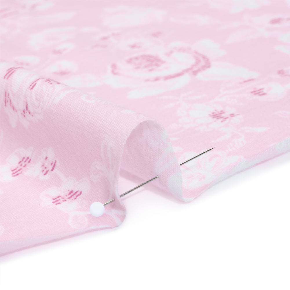 Cotton Jersey - Pink and White Floral - Deadstock Cotton Jersey - Pink and White Floral - Deadstock
