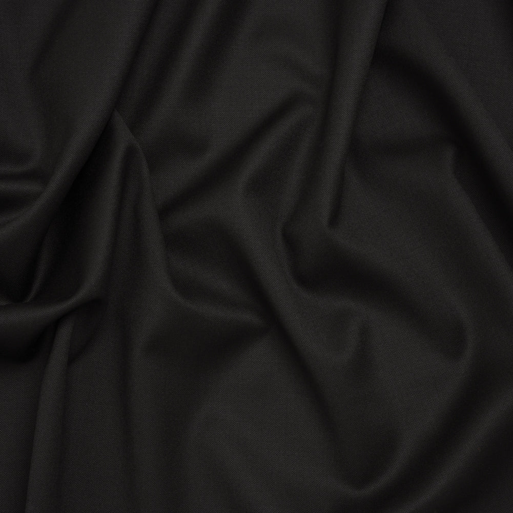 Wool Crepe-Faced Suiting - Black - Deadstock Wool Crepe-Faced Suiting - Black - Deadstock