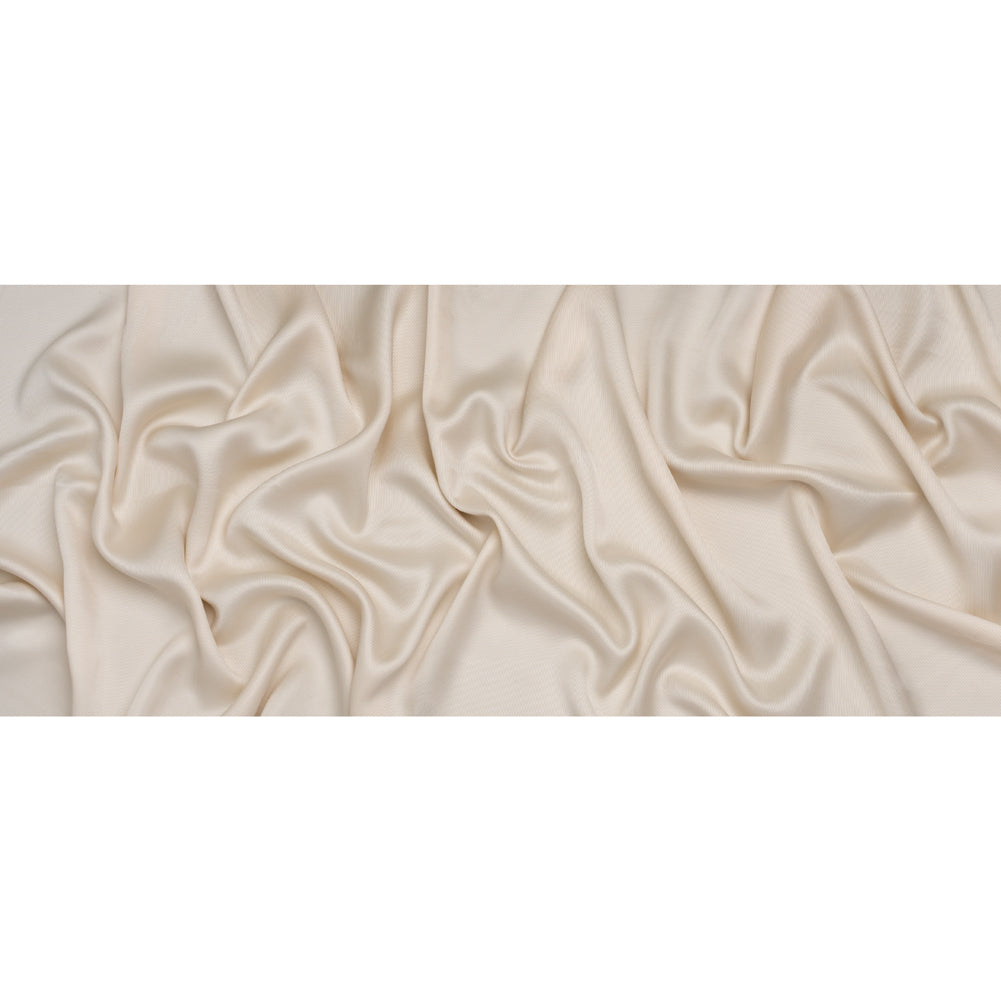 Luminous Recycled Polyester and Viscose Twill - Ivory - Deadstock Luminous Recycled Polyester and Viscose Twill - Ivory - Deadstock