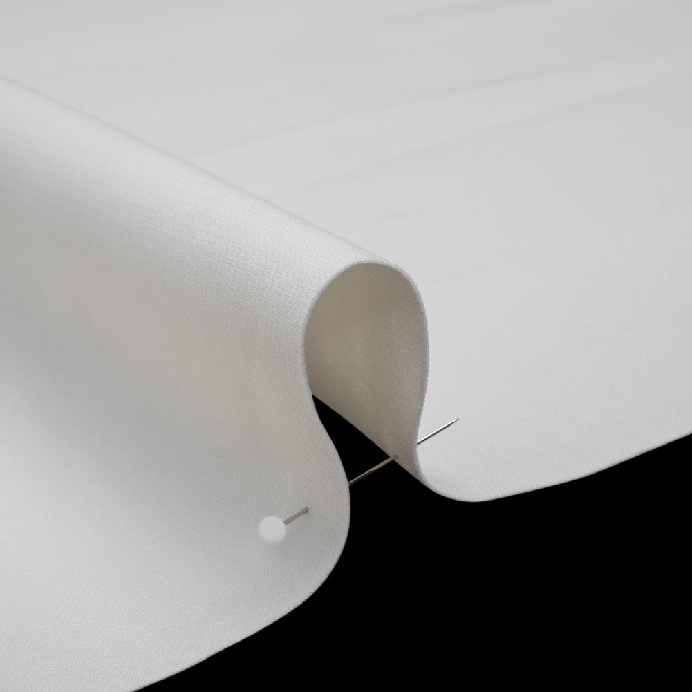 Stretch Recycled Polyester and Viscose Double Cloth - Off White - Deadstock Stretch Recycled Polyester and Viscose Double Cloth - Off White - Deadstock