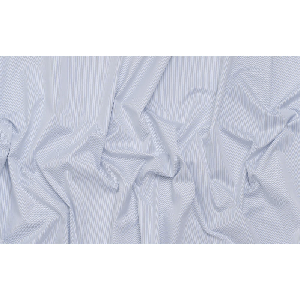 Cotton Twill Shirting - Country Blue, Light Gray and White Stripes Cotton Twill Shirting - Country Blue, Light Gray and White Stripes