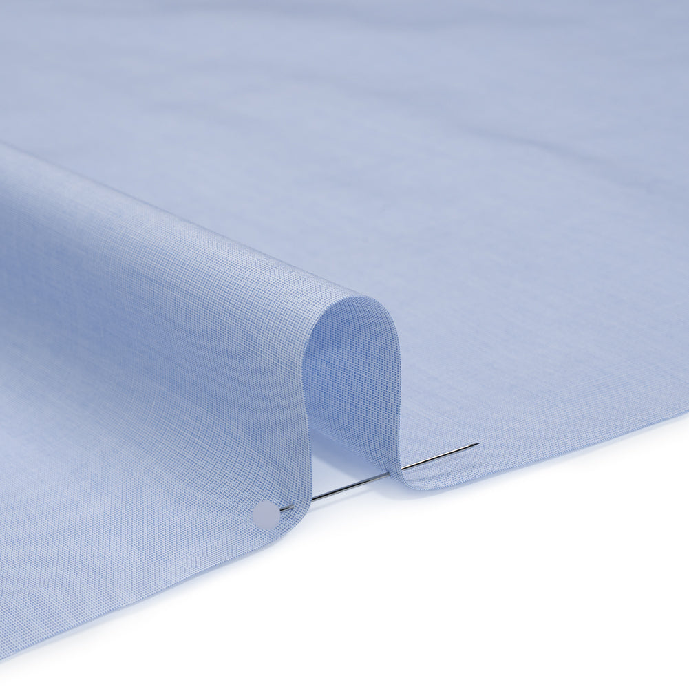 Woven Cotton Shirting - Sky Blue and White Heathered - Deadstock Woven Cotton Shirting - Sky Blue and White Heathered - Deadstock
