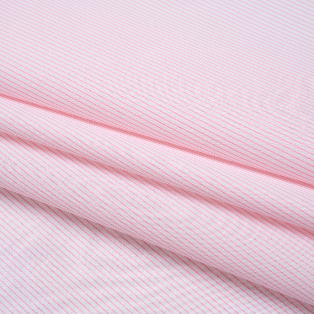 Cotton Shirting - Blush Pink and White Stripes - Deadstock Cotton Shirting - Blush Pink and White Stripes - Deadstock