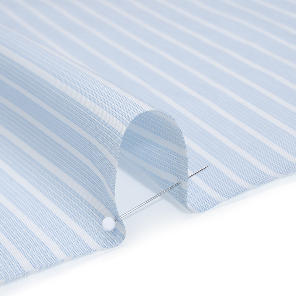 Cotton Twill Shirting - Baby Blue and White Stripe Bundles - Deadstock Cotton Twill Shirting - Baby Blue and White Stripe Bundles - Deadstock