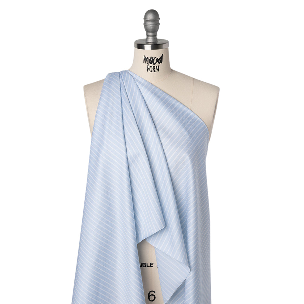 Cotton Twill Shirting - Baby Blue and White Stripe Bundles - Deadstock Cotton Twill Shirting - Baby Blue and White Stripe Bundles - Deadstock