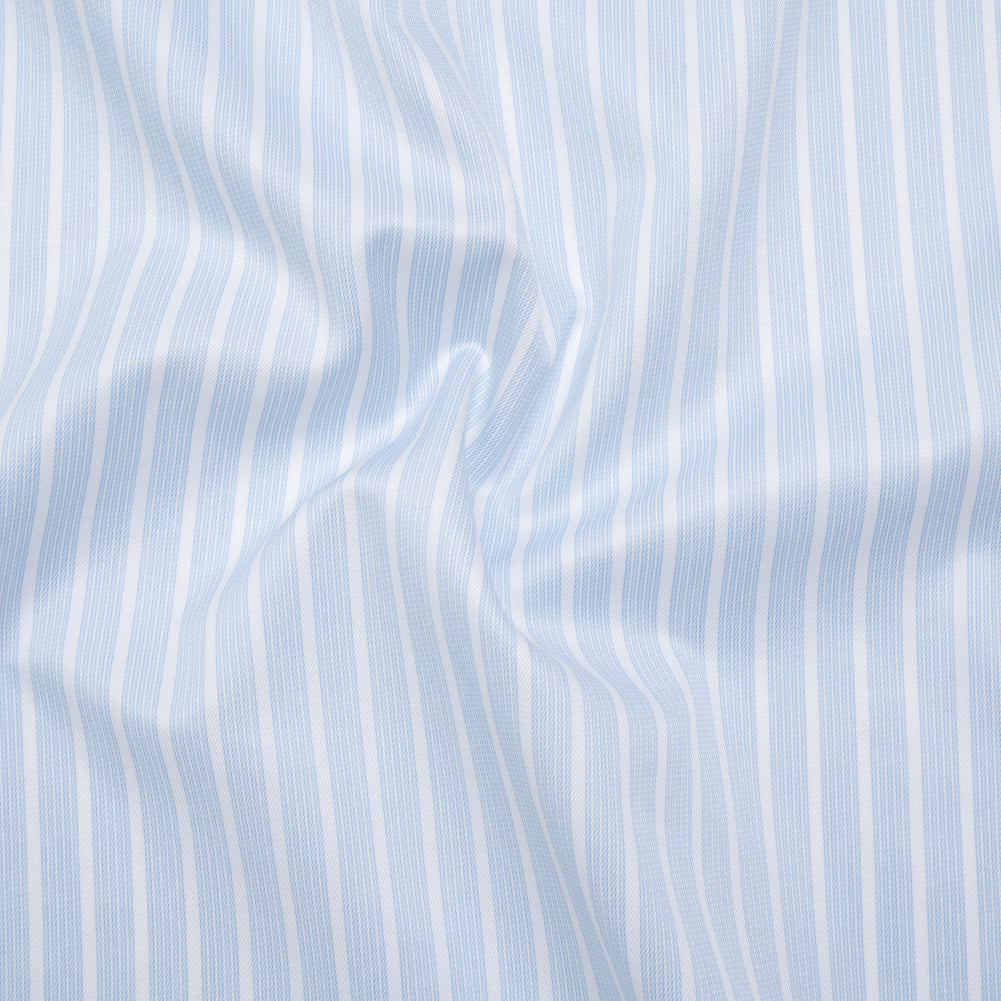 Cotton Twill Shirting - Baby Blue and White Stripe Bundles - Deadstock Cotton Twill Shirting - Baby Blue and White Stripe Bundles - Deadstock