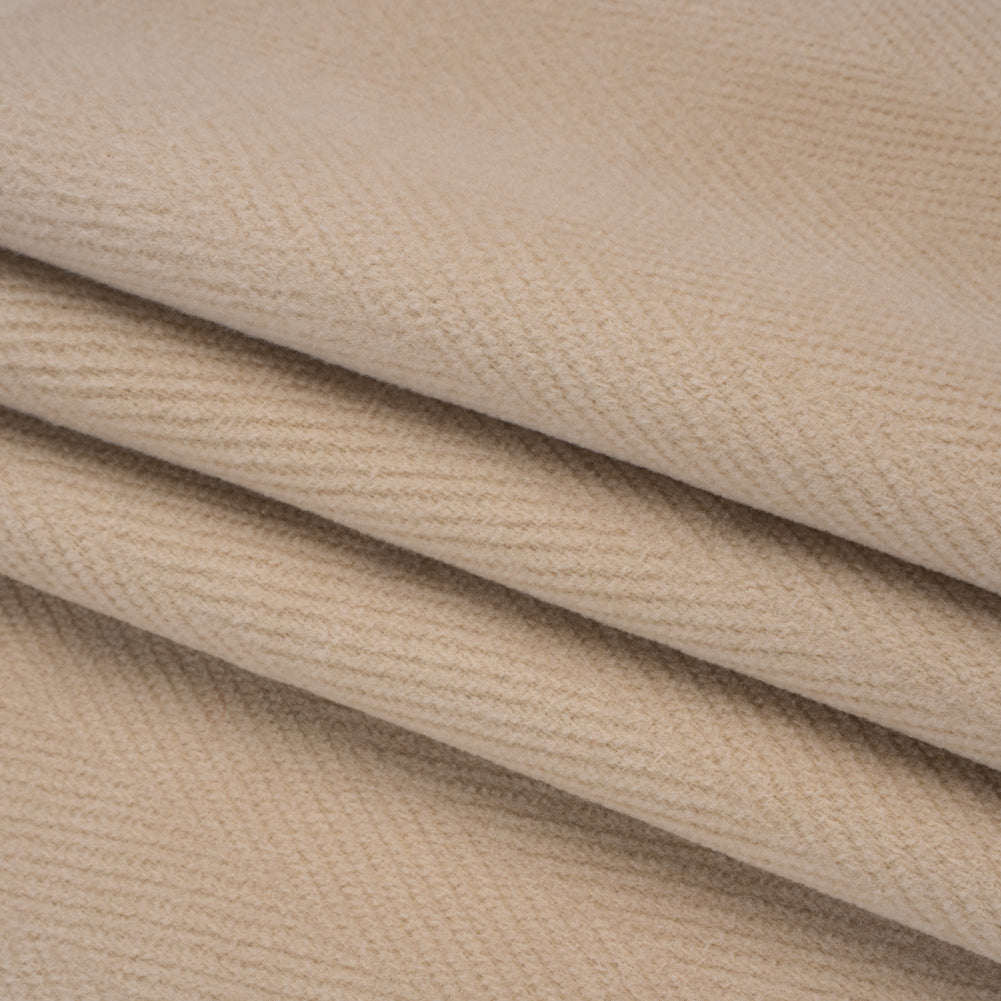 Wool Blend Herringbone Twill Coating Made in Italy - Nude - Deadstock Wool Blend Herringbone Twill Coating Made in Italy - Nude - Deadstock