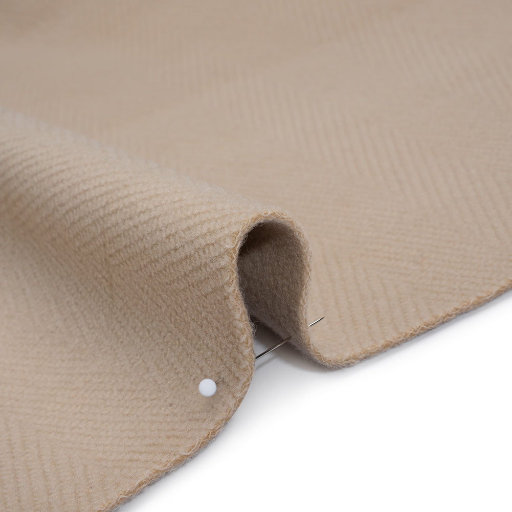 Wool Blend Herringbone Twill Coating Made in Italy - Nude - Deadstock Wool Blend Herringbone Twill Coating Made in Italy - Nude - Deadstock
