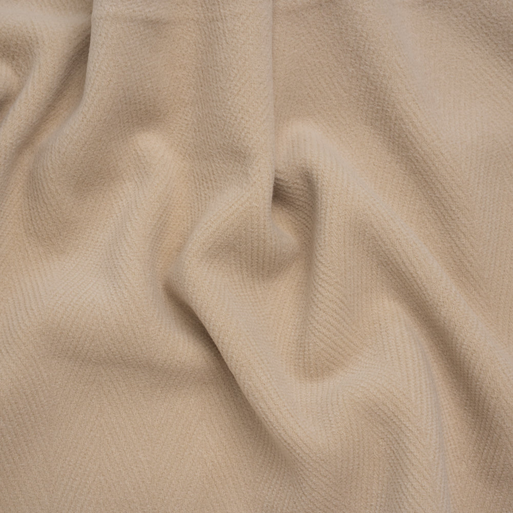 Wool Blend Herringbone Twill Coating Made in Italy - Nude - Deadstock Wool Blend Herringbone Twill Coating Made in Italy - Nude - Deadstock