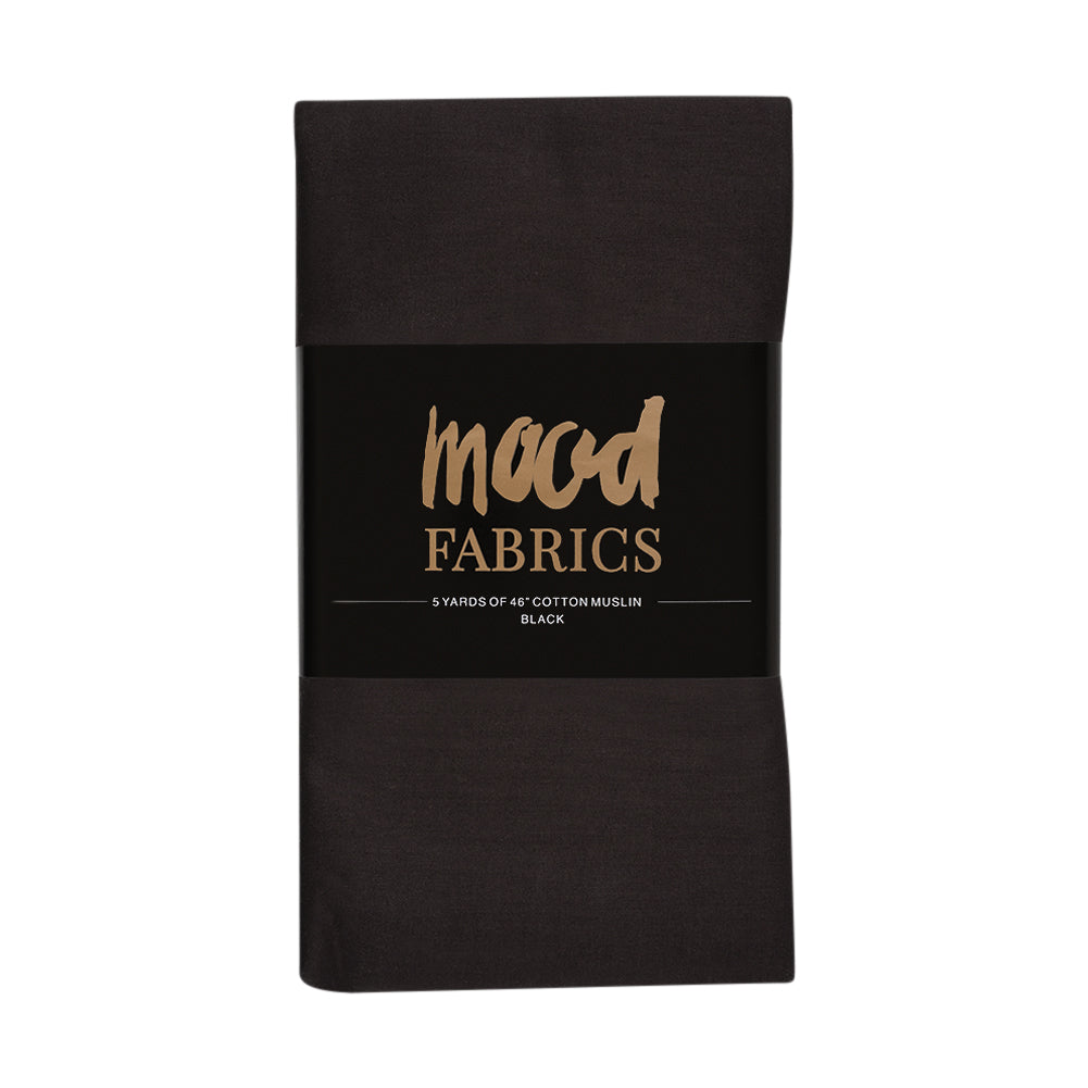 Cotton Muslin 5-yard Bundle - Black 46" Cotton Muslin 5-yard Bundle - Black 46"