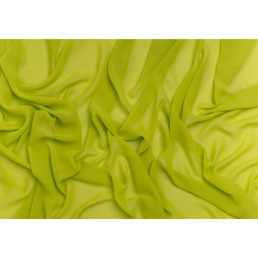 Polyester Chiffon - Lime Green - Designer Deadstock - Full Polyester Chiffon - Lime Green - Designer Deadstock - Full
