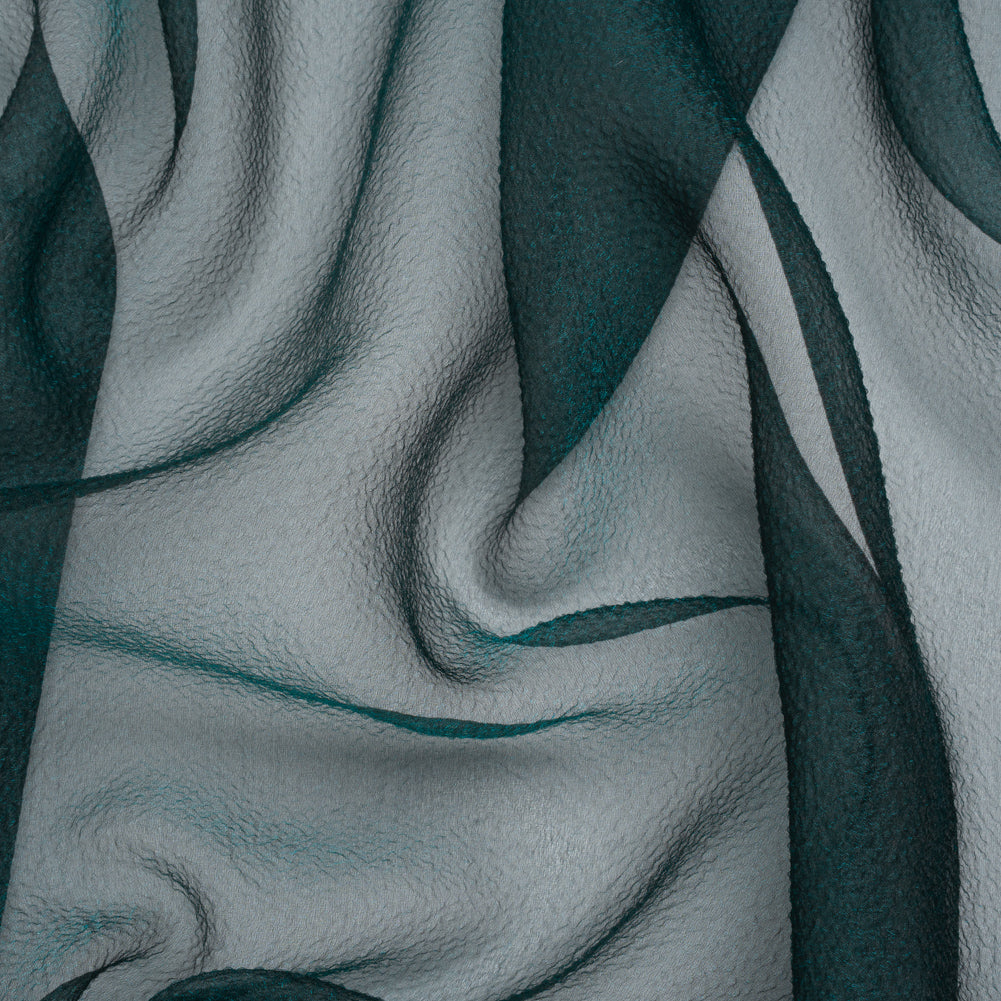 Metallic Shimmer Bubble Organza - Teal - Deadstock Metallic Shimmer Bubble Organza - Teal - Deadstock