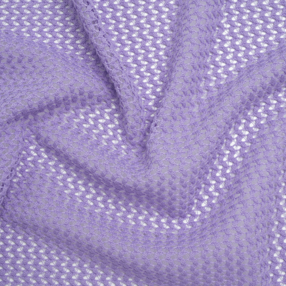 Stretch Polyester Eyelet Knit by Montce - Lavender Zig Zags - Designer Deadstock Stretch Polyester Eyelet Knit by Montce - Lavender Zig Zags - Designer Deadstock