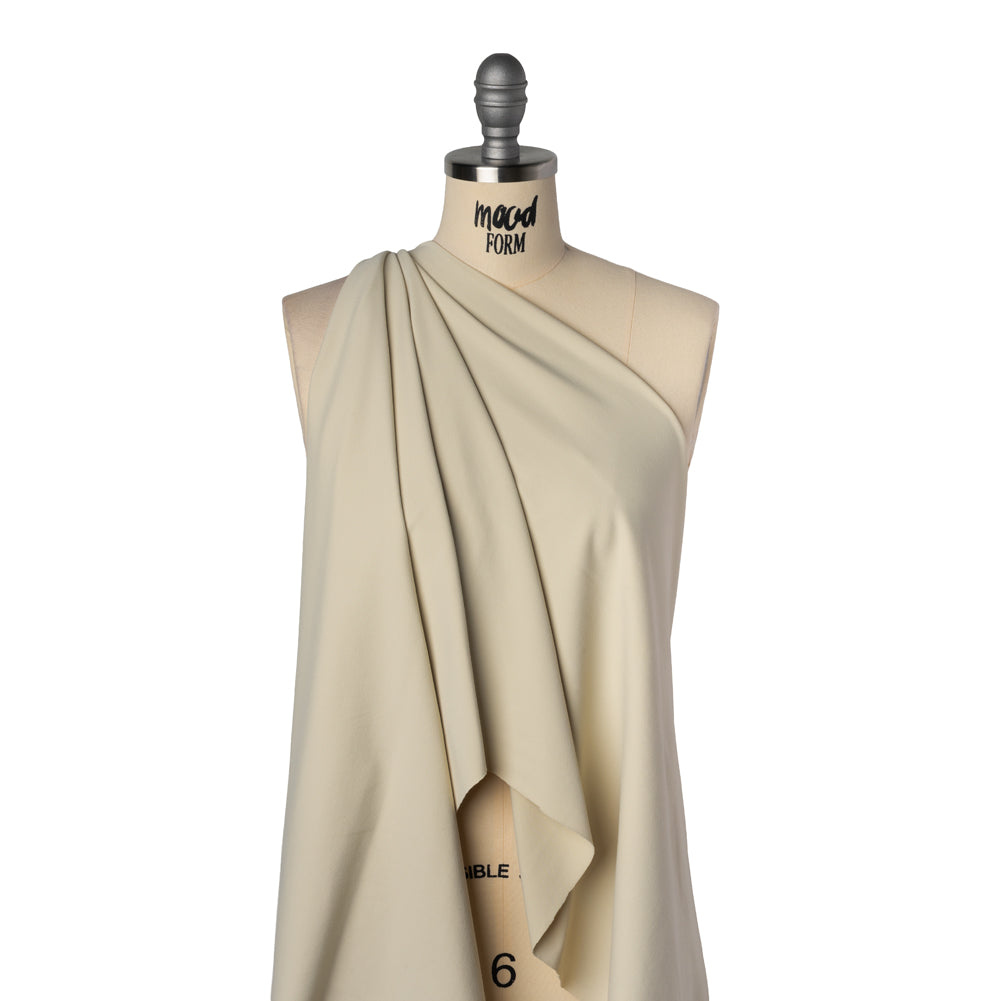 Stretch Polyester Jersey by Montce - Oat Beige - Designer Deadstock - Drape Stretch Polyester Jersey by Montce - Oat Beige - Designer Deadstock - Drape