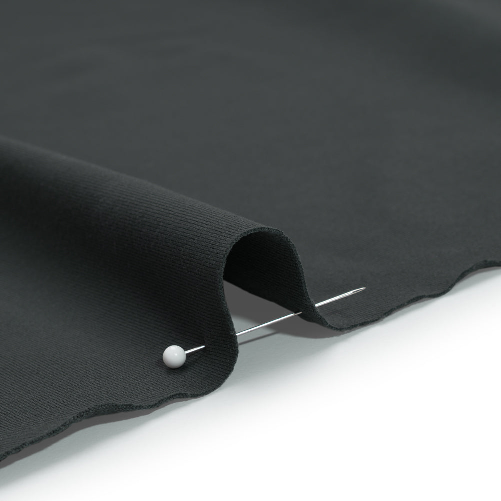 Stretch Polyester Ponte by Montce - Charcoal Gray - Designer Deadstock - Detail Stretch Polyester Ponte by Montce - Charcoal Gray - Designer Deadstock - Detail