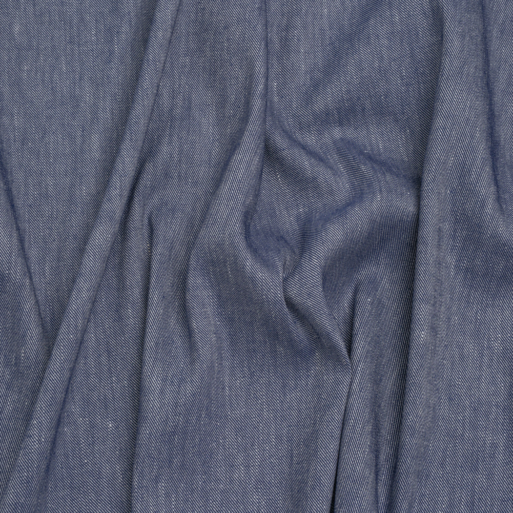 Stretch Linen Blend Denim Twill by Veronica Beard - Indigo - Designer Deadstock Stretch Linen Blend Denim Twill by Veronica Beard - Indigo - Designer Deadstock